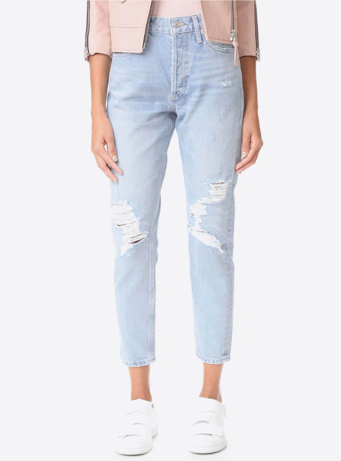 Slim Trapered Rip Jeans